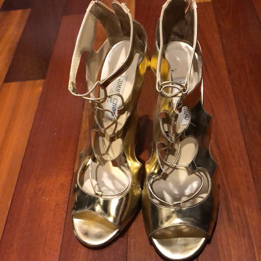 Jimmy choo gold heels